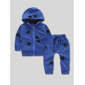 Lovely Sportswear Hooded Collar Print Zipper Desig