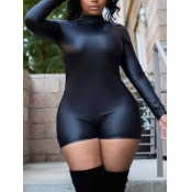 Lovely Street Turtleneck Basic Skinny Black Plus S