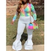 LW BASICS Plus Size Street Flared Tie-dye Patchwor