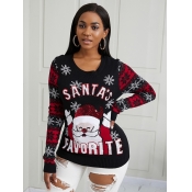 Lovely Street Christmas Day Prin Patchwork Black S