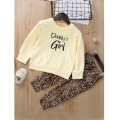 Lovely Casual O Neck Letter Print Cream-colored Gi