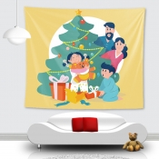 Lovely Christmas Day Family Print Patchwork Yellow