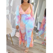 LW Plus Size Trendy Tie Dye Blue Two-piece Pants S