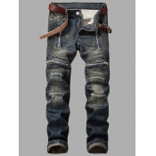 LW Men Street Denim Zipper Pocket Design Jeans (No