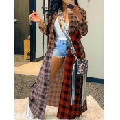 LW Plaid Patchwork Trench Coat
