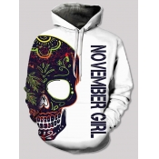 Lovely Street Hooded Collar Letter Print White Boy
