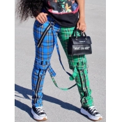 LW Plaid Print Patchwork Pants