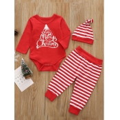 Lovely Trendy Christmas Day Striped Patchwork Red 