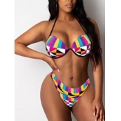 LW BASICS Trendy Geometric Print Patchwork Multico