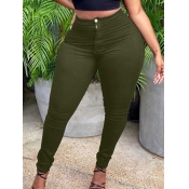 LW BASICS Plus Size Mid Waist Zipper Design Pants