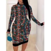 Lovely Casual Plaid Print Patchwork Multicolor Plu