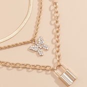 LW BASICS Casual Letter Hollow-out Gold Necklace
