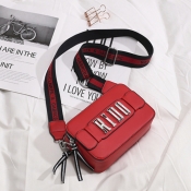 Lovely Casual Letter Decoration Red Crossbody Bag