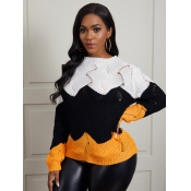 Lovely Chic Striped Hollow-out White Sweater