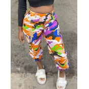 Lovely Street Camo Print Patchwork Multicolor Pant