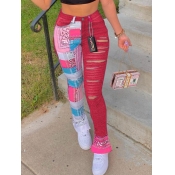 LW Patchwork Ripped Jeans