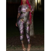 Lovely Street Print Patchwork Multicolor One-piece