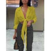 LW Turndown Collar Loose Blouse