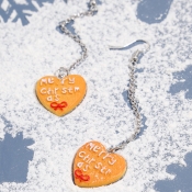 Lovely Trendy Heart Yellow Earring