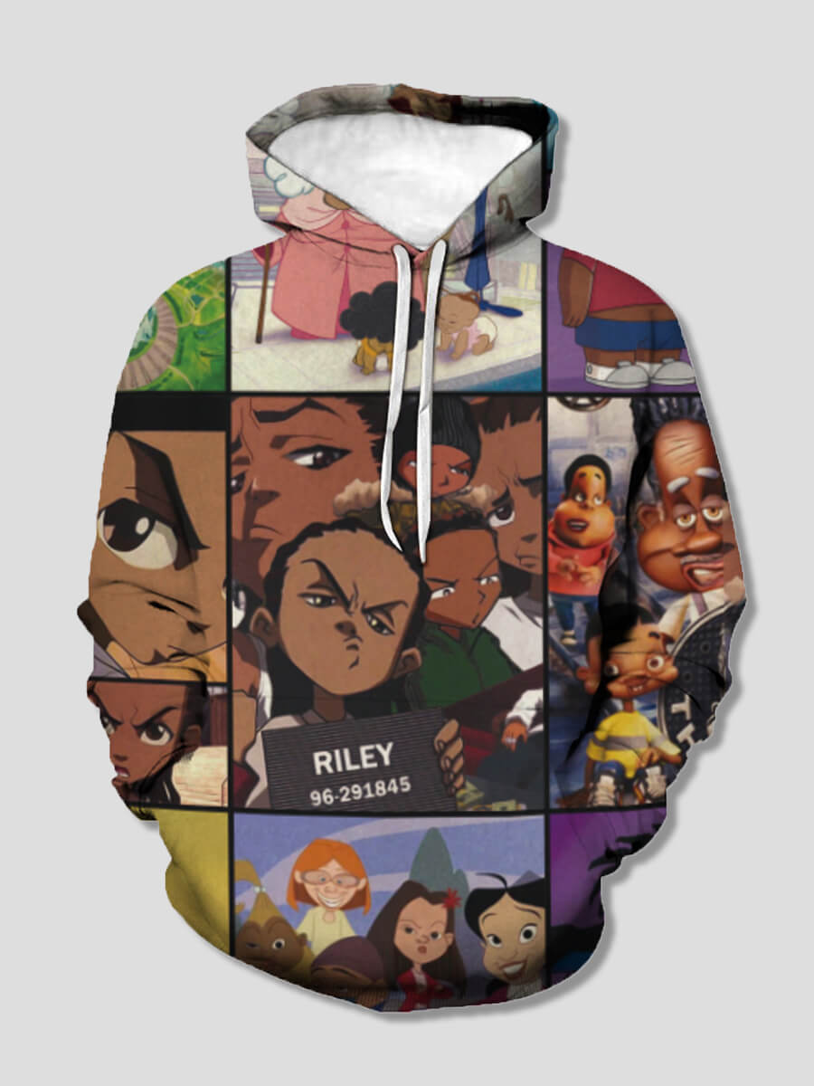 

Lovely Casual Cartoon Print Patchwork Multicolor Boy Hoodie, Multi
