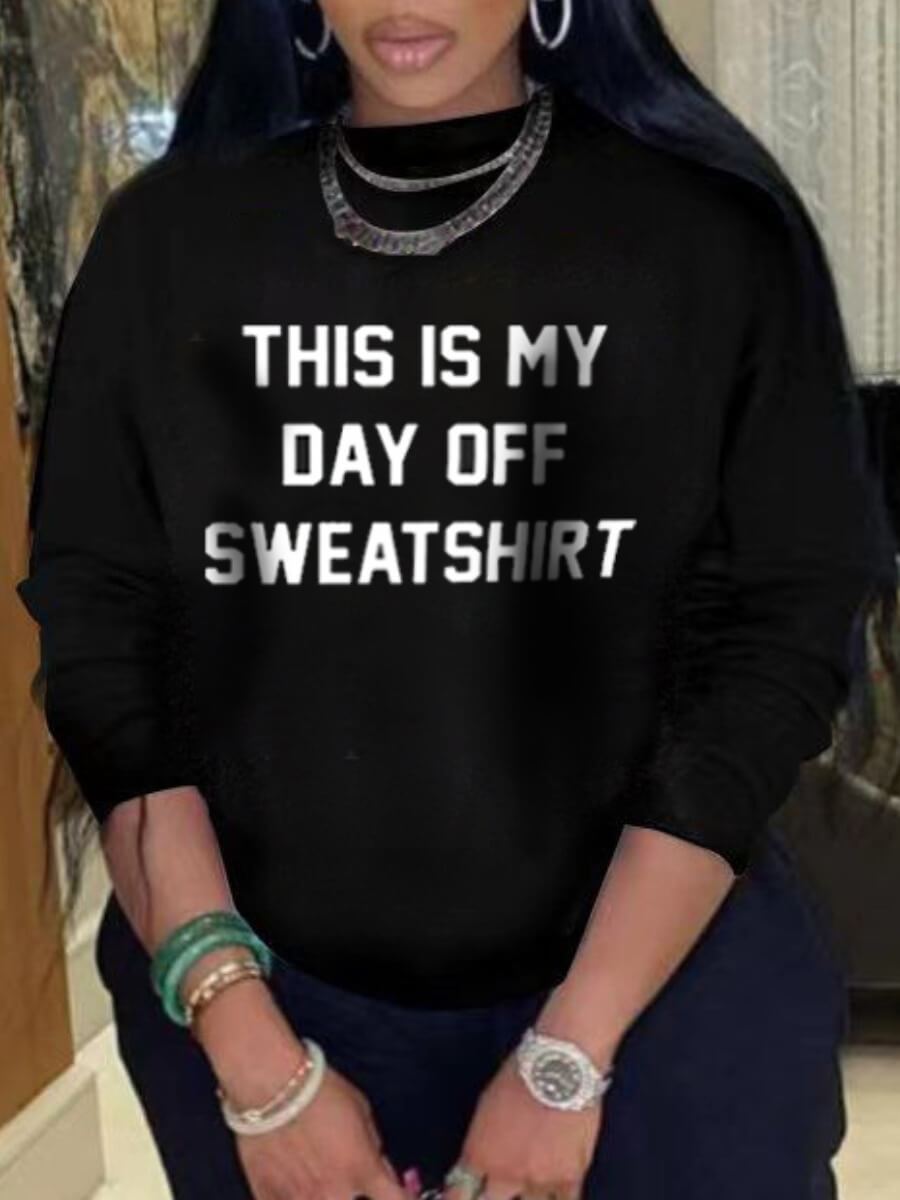 

Lovely Casual O Neck Letter Print Black Hoodie