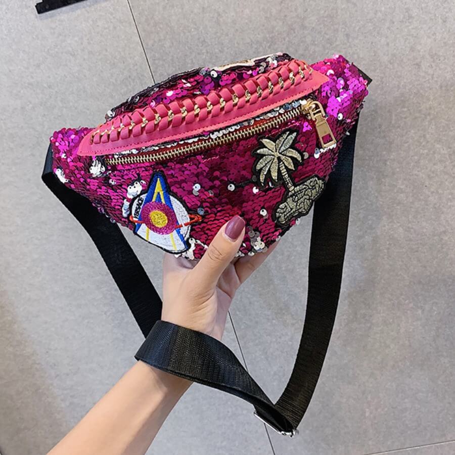 

Lovely Casual Sequined Decoration Purple Crossbody Bag