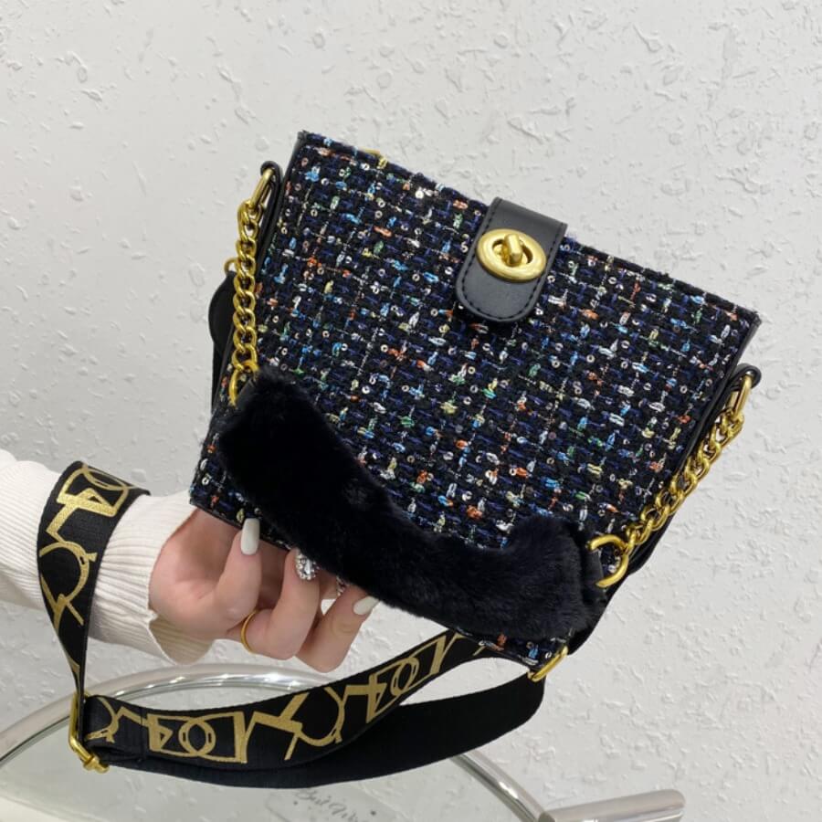 

Lovely Casual Patchwork Sequined Black Crossbody Bag
