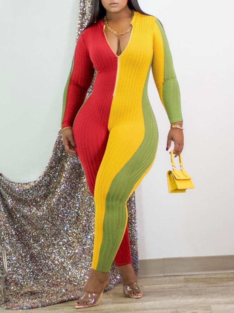 

Lovely Street Print Patchwork Yellow One-piece Jumpsuit