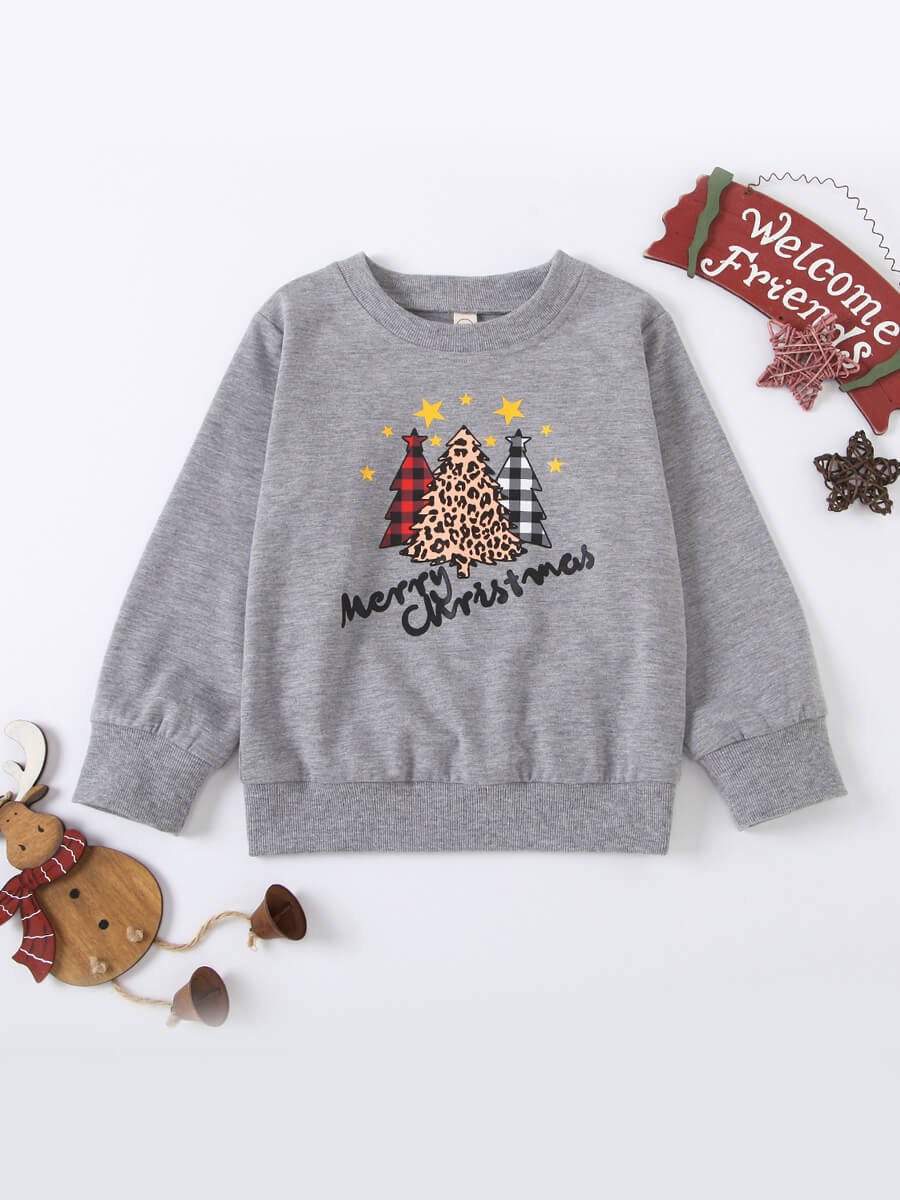 

Lovely Trendy Christmas Day Letter Print Grey Boy Hoodie