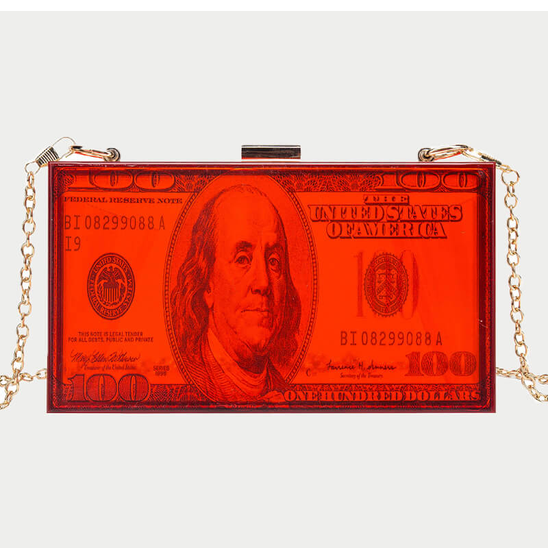 

Lovely Street Dollar Print Chain Strap Red Crossbody Bag