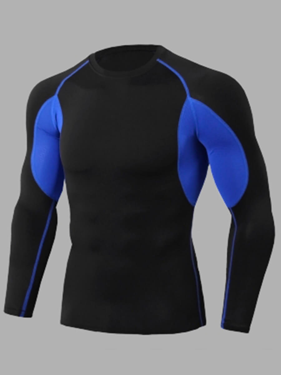 

Lovely Sportswear Color-lump Patchwork Blue Men T-shirt