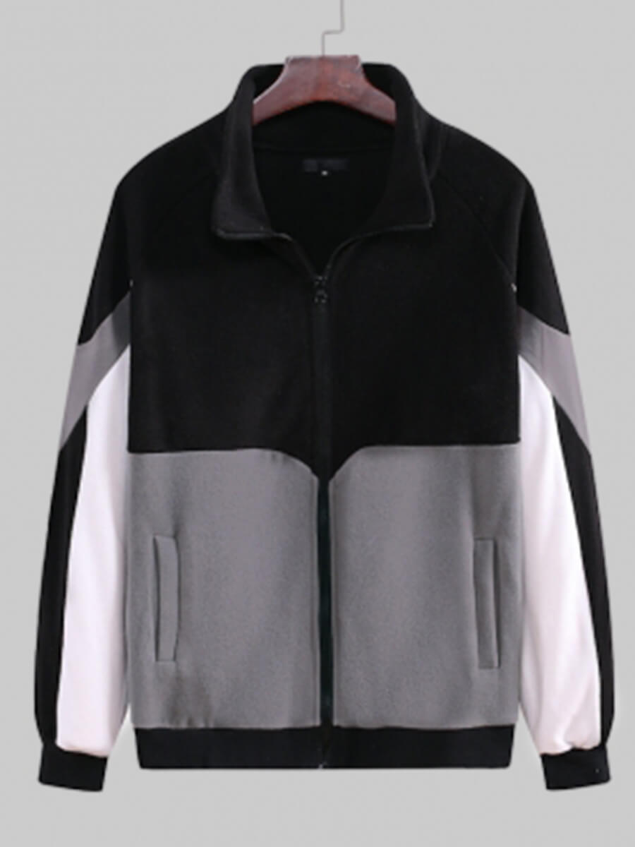 

Lovely Men Casual Color-lump Pocket Design Black Hoodie