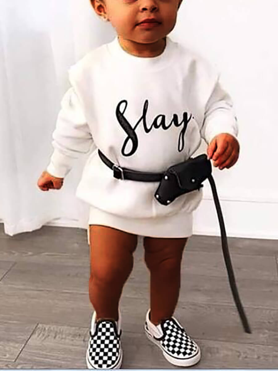 

Lovely Casual O Neck Letter Print White Girl Hoodie(With Bag