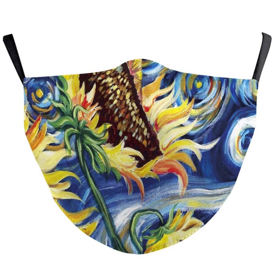 

Lovely Trendy Floral Print Multicolor Face Mask, Multi
