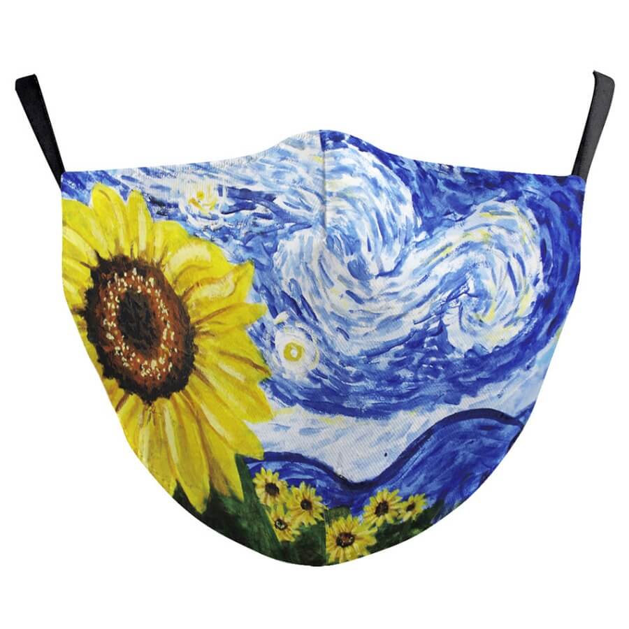 

Lovely Trendy Floral Print Blue Face Mask