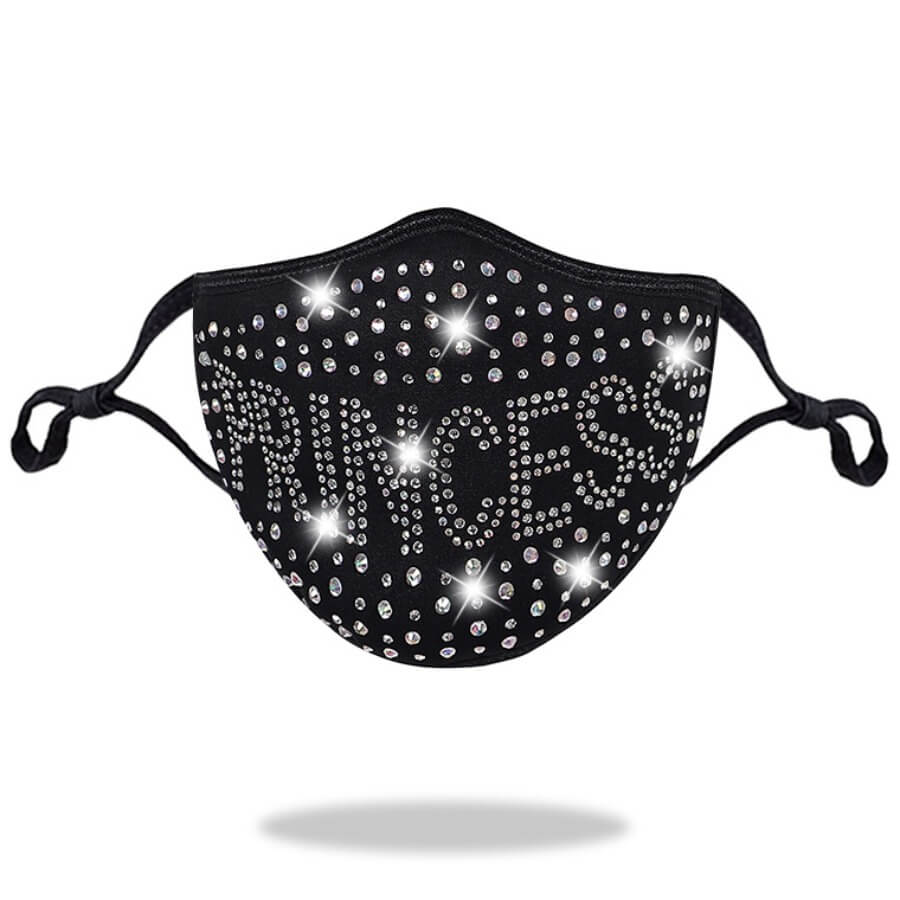 

Lovely Chic Sequined Pearl Decoration Silver Face Mask