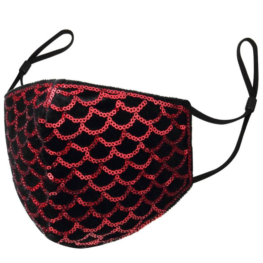 

Lovely Casual Chain Decoration Blue Face Mask, Red