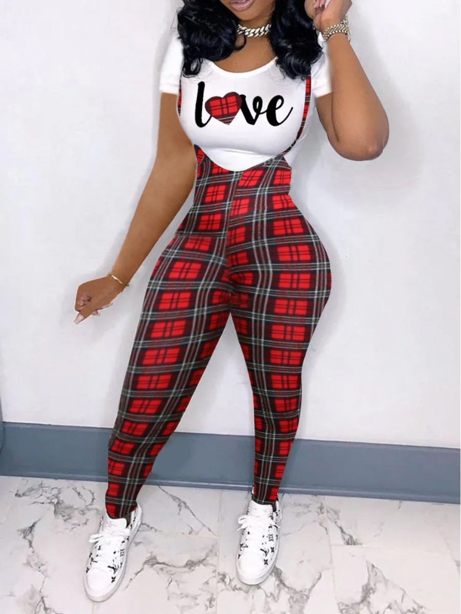 LW Houndstooth Love Letter Print Pants Set