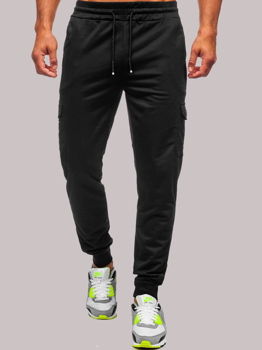 

Lovely Sportswear Mid Waist Drawstring Black Men Pants