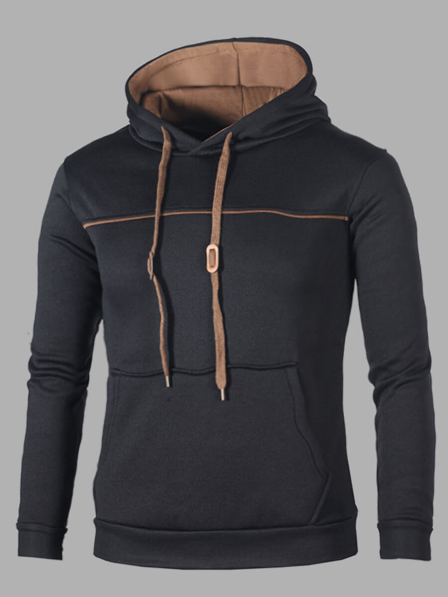 

Lovely Casual Hooded Collar Drawstring Black Men Hoodie