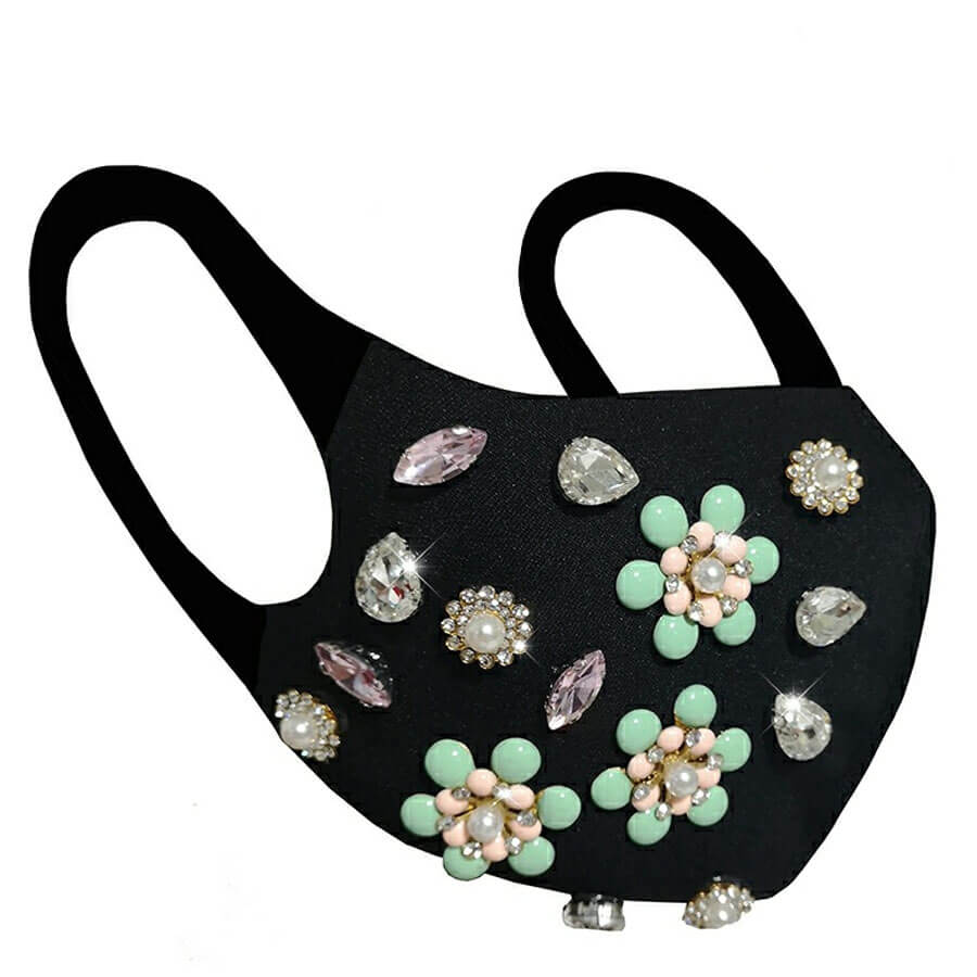 

Lovely Chic Hot Drilling Decorative Black Face Mask