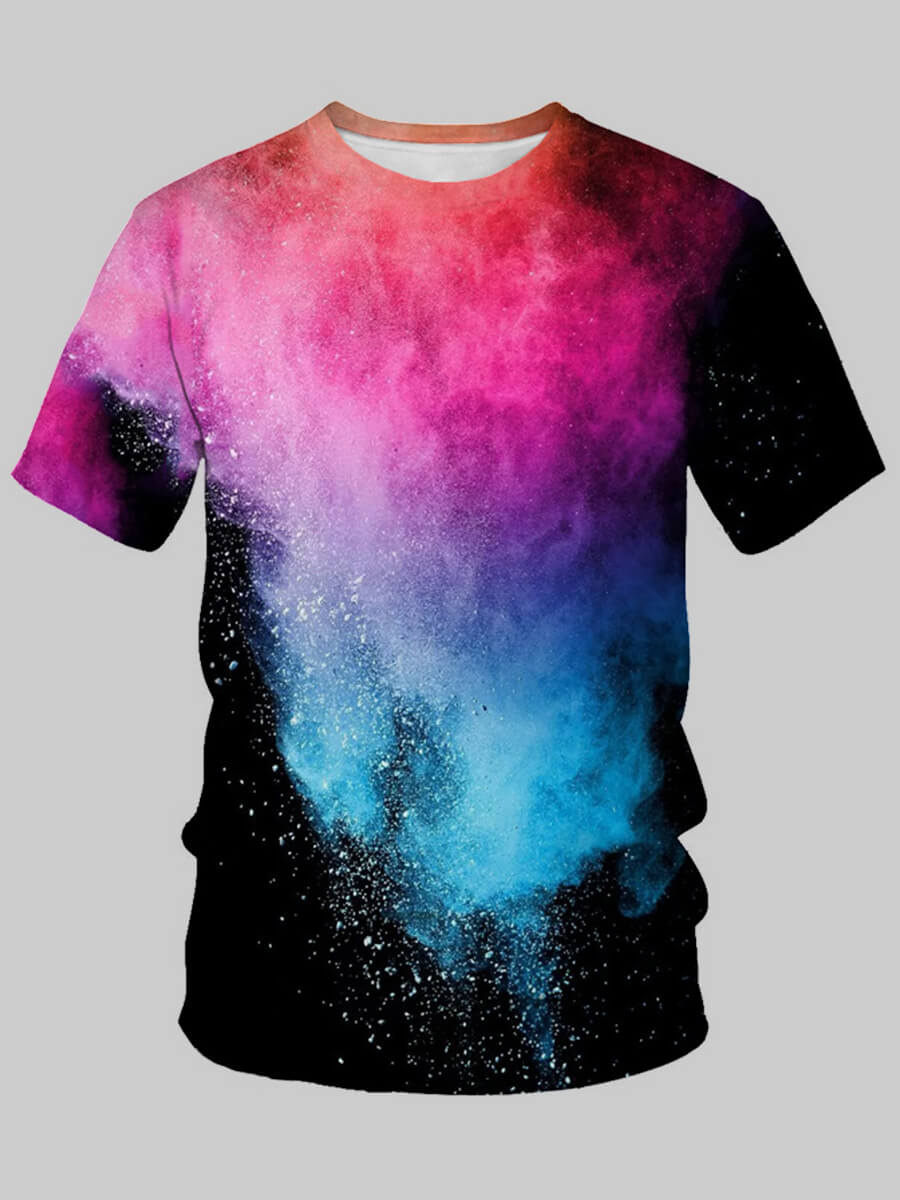

Lovely Men Casual O Neck Tie-dye Multicolor T-shirt, Multi