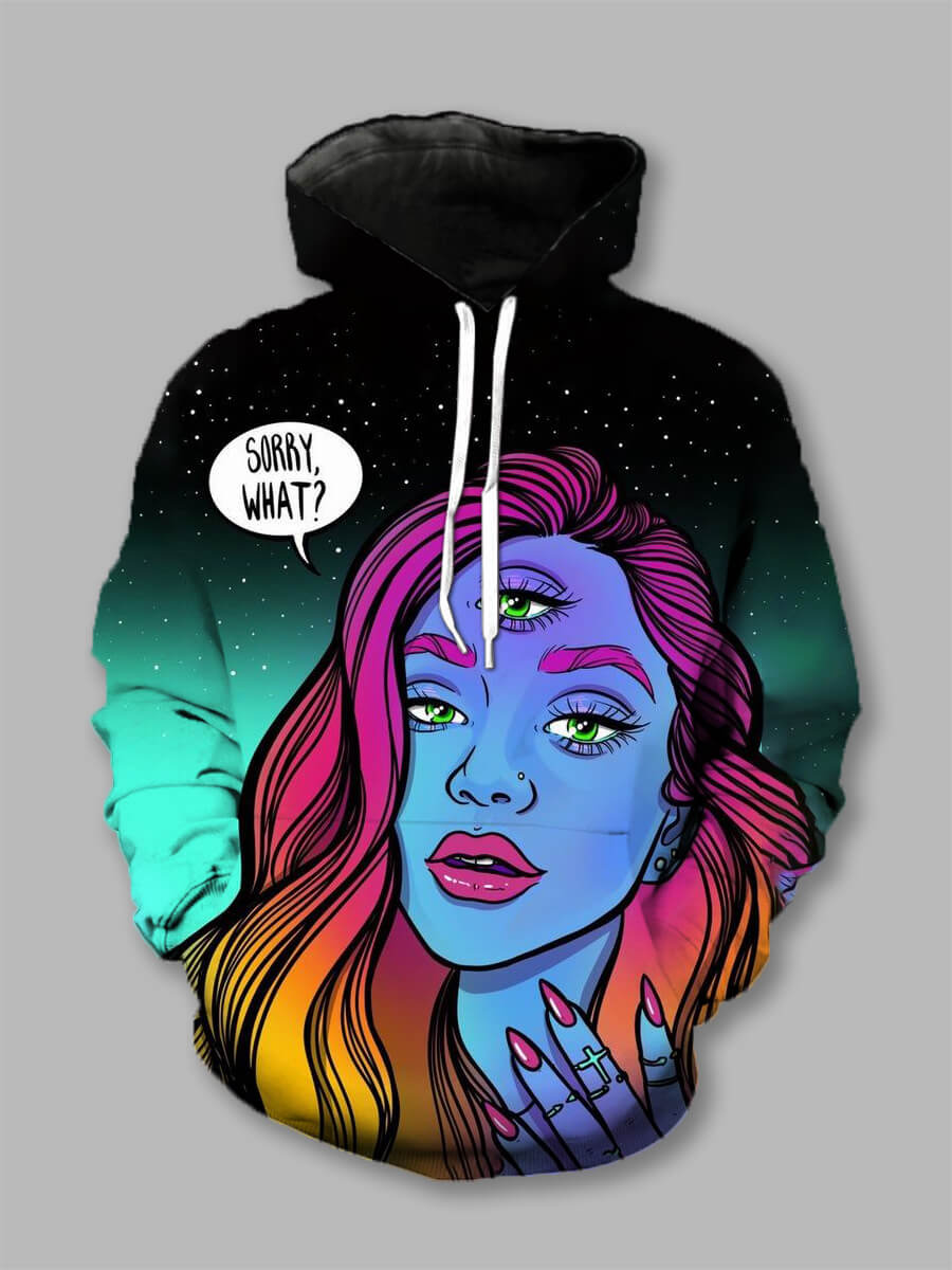 

Lovely Street Hooded Collar Cartoon Print Black Boy Hoodie