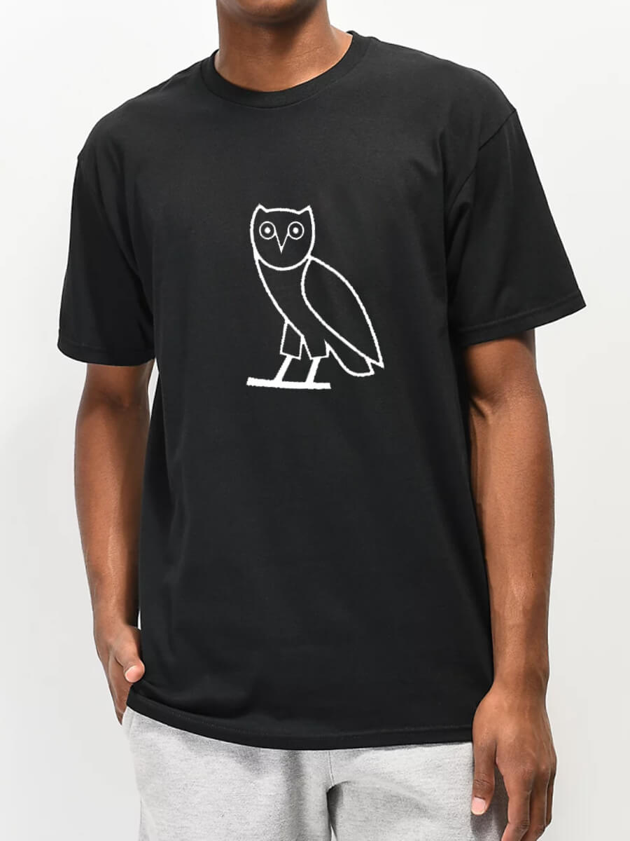 

Lovely Men Casual O Neck Animal Print Black T-shirt