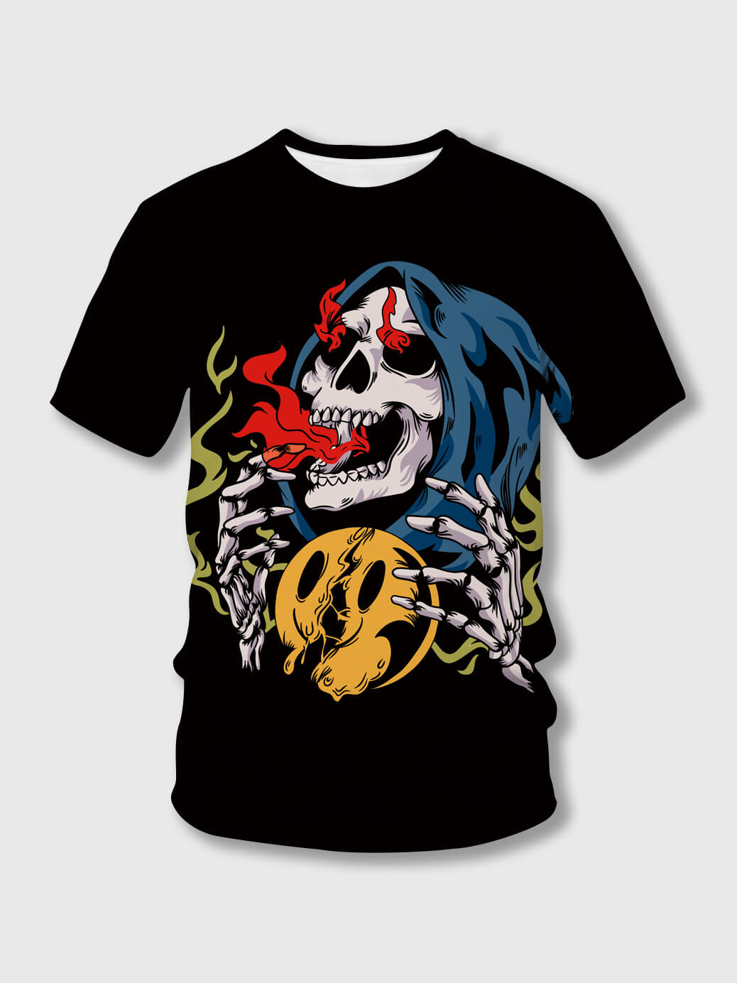 

Lovely Casual O Neck Skeleton Print Black Boy T-shirt