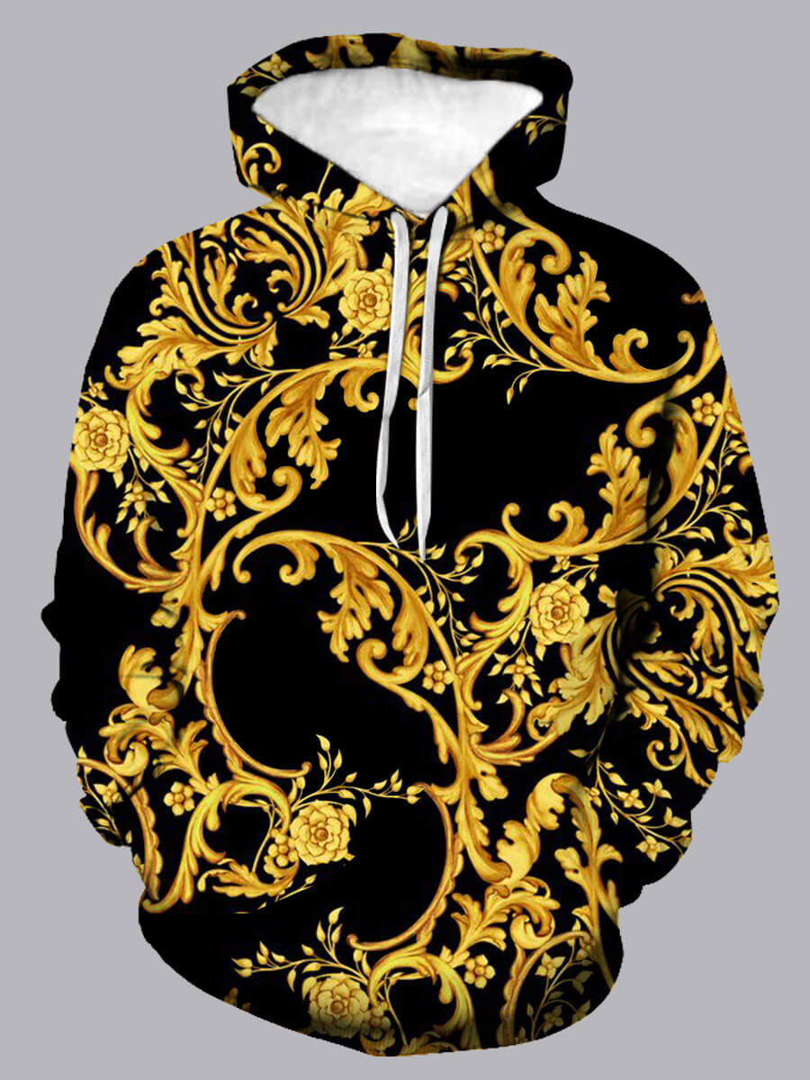

Lovely Casual Hooded Collar Drawstring Print Black Men Hoodie