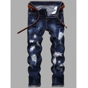LW Men Street Denim Mid Waist Ripped Jeans (No Str