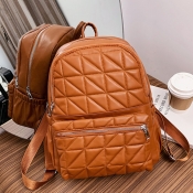 Lovely Casual Geometric Decoration Brown Backpack