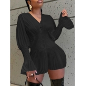 Lovely Stylish Flared Fold Design Black Mini Plus 