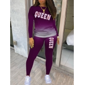 LW Gradient Letter Print Pants Set